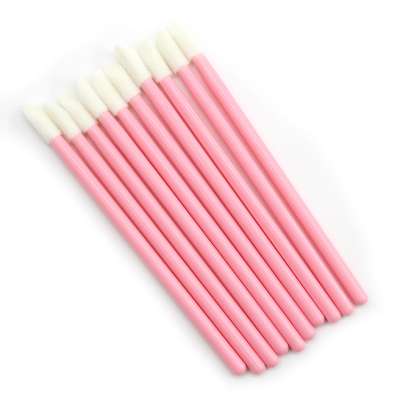 Wholesale Pink Lip Brush Applicator Brush, 50 PCS/ 1 Package Lipgloss Brush Applicator, Cosmetic Logo Micro Brush Applicator